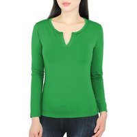 dy_mode Thermohemd Damen Thermo Langarmshirt Thermoshirt mit Innenfutter V-Kragen - LD010 Angeraute Innenseite von dy_mode