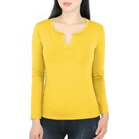 dy_mode Thermohemd Damen Thermo Langarmshirt Thermoshirt mit Innenfutter V-Kragen - LD010 Angeraute Innenseite von dy_mode