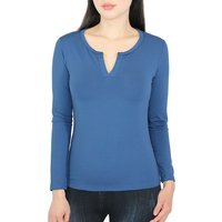 dy_mode Thermohemd Damen Thermo Langarmshirt Thermoshirt mit Innenfutter V-Kragen - LD010 Angeraute Innenseite von dy_mode