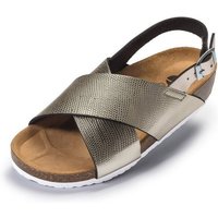 dynamic24 Sandale Clinic Dress Damen Clogs Pantolette Sandalen Slipper Komfort Schuhe gold mit Fußbett von dynamic24