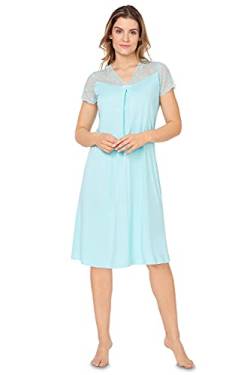 e.FEMME® Damen Nachthemd Lena II 859 aus Baumwolle und Lenzing® Modal, Mint 42 von e.FEMME