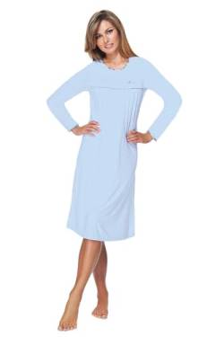 e.FEMME® Damen Nachthemd Nicole II 869 aus Baumwolle/Modal, Blau 46 von e.FEMME