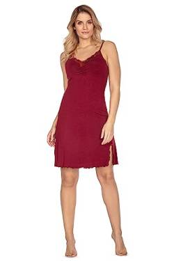 e.FEMME® Damen Negligee Nachthemd Kaja 318 aus Modal, mit Spitze, Bordeaux 36 von e.FEMME