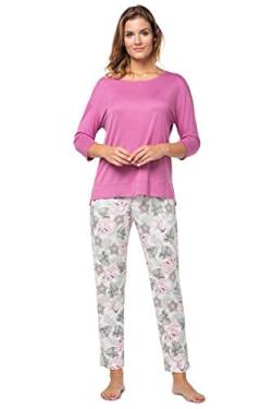 e.FEMME® Damen Pyjama Hausanzug Sylvia 903 aus Viskose, Lila/Dschungel 38 von e.FEMME