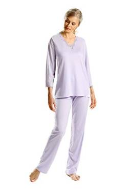 e.FEMME® Damen Schlafanzug Lang Juliet aus 50% Baumwolle + 50% Lenzing Micromodal in der Farbe Flieder (Lavendel) in Größe 36 von e.FEMME