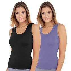 e.FEMME 2er Pack Damen Tops Hemdchen Diana II 136 aus Lenzing® Micromodal, Schwarz-Kobaltblau 42 von e.FEMME