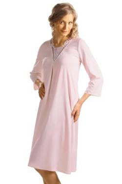 e.Femme® Damen Nachthemd 3/4 Arm LEDA aus 50% Baumwolle + 50% Lenzing Micromodal in der Farbe Rosa in Größe 40 von e.Femme