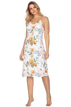 e.Femme® Damen Negligee Nachthemd Kaja 1112 Viskose, Blumen, 38 von e.Femme