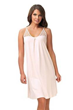 e.Femme Damen Nachthemd Negligee Lena 506 aus Viskose- Lachs- 36 von e.Femme