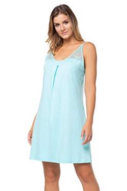 e.Femme Damen Nachthemd Negligee Lena II 896 aus Baumwolle und Lenzing® Modal, Mint 40 von e.Femme