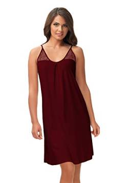 e.Femme Damen Nachthemd Negligee Lena II 896 aus Baumwolle und Lenzing® Modal (Bordeaux, 36) von e.Femme