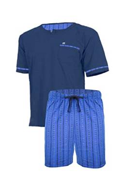 e.VIP® Herren Schlafanzug Luke S 295 aus Baumwolle (Marine/Kornblau Druck, XXL) von e.VIP