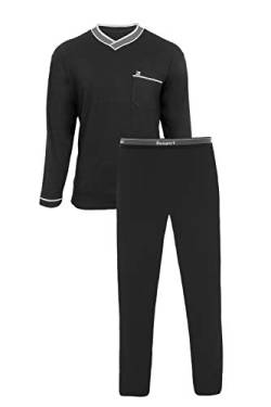 e.VIP ® Herren Schlafanzug Ralph 690 aus Baumwolle + Modal (Schwarz, XXXL) von e.VIP