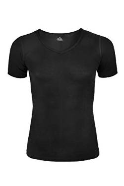 e.VIP Herren V-Shirt Business Unterhemd Hemdchen Marco 15505 aus Baumwolle + Modal, Schwarz L von e.VIP