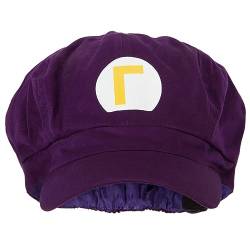 e4Hats.com Mario Luigi Wario Waluigi Heat Transfer Cotton Elastic Newsboy Cap, Violett, Einheitsgröße von e4Hats.com