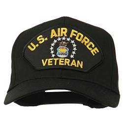 e4Hats.com US Air Force Veteran Military Patch Cap - Schwarz - Einheitsgröße von e4Hats.com