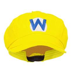 e4Hats.com Wario Waluigi Newsboy Cap aus Baumwolle, bestickt, gelb, Einheitsgröße von e4Hats.com