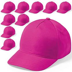 eBuyGB Unisex Kinder Verstellbare Mütze Baseballkappe, Rose, One Size (10er Pack) von eBuyGB