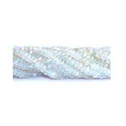 3mm bis 4mm natürlicher weißer Regenbogen loser Edelstein Halbedelstein facettierte runde Perlen für die Schmuckherstellung | Edelstein Perlen Halskette | Edelstein Perlen Armband |Perlen AAA-Qualität von eGemCart