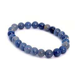 Natürlich edelstein blaues Aventurin 8mm glattes rundes Perlen Armband | Heilendes Edelstein Armband | Perlen dehnbares Armband | AAA Qualität 8mm Perlen Armband von eGemCart