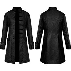 each women Herren schwarz viktorianischen Gehrock Herren weiß Gothic Steampunk Jacke Kostüm Größe,Keine Knopflöcher von each women