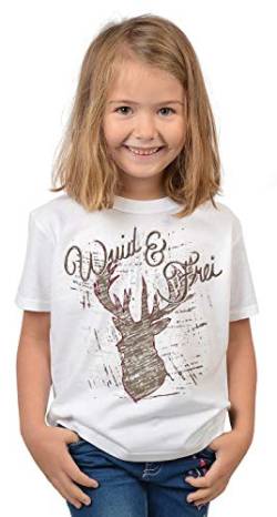 Kinder T-Shirt Wuid & Frei Mädchen T-Shirt Kinder Motiv Tracht Kids Trachten-Shirt Mädchen Leiberl von echtfesch