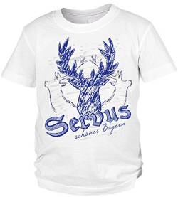 Trachten Shirt für Jungen Kinder T-Shirt Servus schönes Bayern Tracht passend zur Lederhose von echtfesch