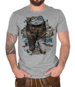 Trachten T-Shirt Lederhosen Steirische Cooles Motiv zur Lederhosn Trachtenshirt Herren Shirt Trachten Hemd von echtfesch