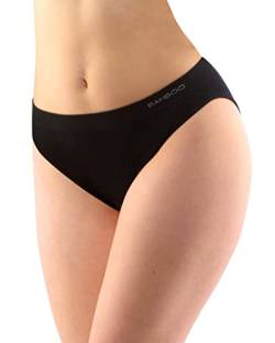 ecoBAMBOO Bikini Slip Damen aus Bambus, Unterhosen Damen, für Sport & Alltag (Schwarz, L-XL) von ecoBAMBOO