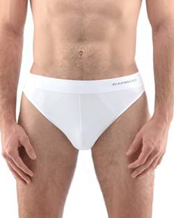 ecoBAMBOO Unterhosen Männer aus Bambus, Herren Slip, für Sport & Alltag (Weiß, L-XL) von ecoBAMBOO