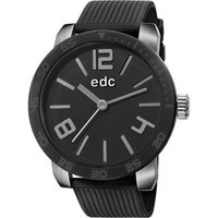 edc by Esprit Quarzuhr Bold Maverick Midnight Black, aus Edelstahl, Kunststoffband, Schwarz, Silber, Dornschließe von edc by esprit