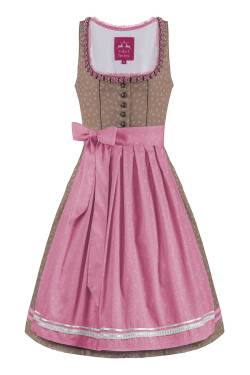 Mini Dirndl 60cm taupe rosa Elinore 004126 von edelheiss