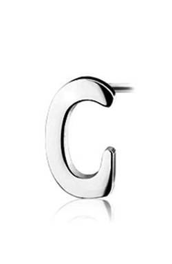 eeddoo® Damen Zeichen-Ohrstecker aus Edelstahl Silber im Design Alphabet Buchstaben Einzeln von A - Z (C) von eeddoo