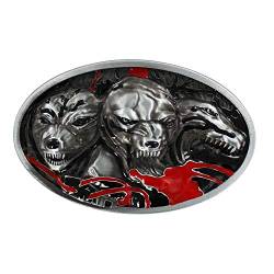 eeddoo® Gürtelschnalle - Höllenhunde - 3 Hunde - Buckle (Buckle für Wechselgürtel für Damen und Herren | Belt Frauen Männer Oldschool Rockabilly Metall Gothic Rock Biker Western Trucker Casino Skull) von eeddoo