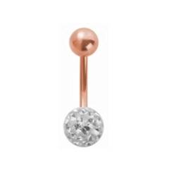 eeddoo Bauchnabel-Piercing Banane Epoxy Kristall Rosegold Edelstahl 12 mm Pfirsich von eeddoo