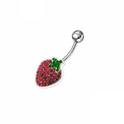 eeddoo Bauchnabel-Piercing Banane Erdbeere Silber Titan von eeddoo