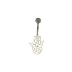 eeddoo Bauchnabel-Piercing Banane Hamsa-Hand Silber Titan von eeddoo