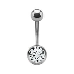 eeddoo Bauchnabel-Piercing Banane Kristall Silber Titan 1,6 mm - 10 mm Kristallklar von eeddoo