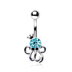 eeddoo Bauchnabel-Piercing Banane Oktopus Silber Edelstahl von eeddoo