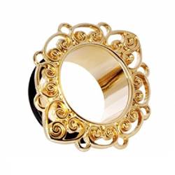 eeddoo Flesh Tunnel Ornament Gold Edelstahl 20 mm von eeddoo