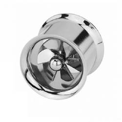 eeddoo Flesh Tunnel Turbine Double Flared Silber Edelstahl 8 mm von eeddoo