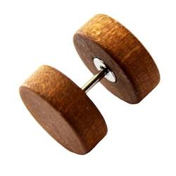 eeddoo Ohrstecker Fake-Plug Braun Ahorn-Holz 10 mm von eeddoo