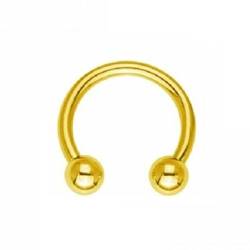 eeddoo Piercing Hufeisen Septum Gold Edelstahl Stärke: 2 mm Durchmesser: 14 mm 5 mm von eeddoo