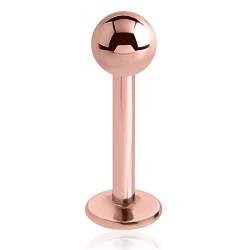 eeddoo Piercing Labret Rosé Rosegold Edelstahl Stärke: 1,2 mm Länge: 12 mm von eeddoo