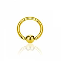 eeddoo Piercing-Ring BCR Klemmring Gold Edelstahl Stärke: 2,5 mm Durchmesser: 14 mm 6 mm von eeddoo