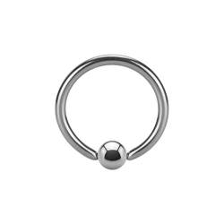 eeddoo Piercing-Ring Klemmring BCR Silber Titan Stärke: 3,2 mm Durchmesser: 12 mm 6 mm von eeddoo