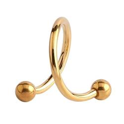 eeddoo Piercing-Spirale Ohr-Piercing Gold Edelstahl Stärke: 1,2 mm Durchmesser: 8 mm 4 mm von eeddoo
