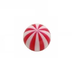 eeddoo Piercingkugel Beachball Rot Acryl Gewinde: 1,2 mm T-RD - Transparent Red/Rot 4 mm von eeddoo