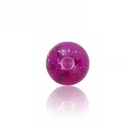 eeddoo Piercingkugel mit Glitzer Lila Acryl Gewinde: 1,2 mm T-PP - Transparent Purple/Lila 4 mm von eeddoo
