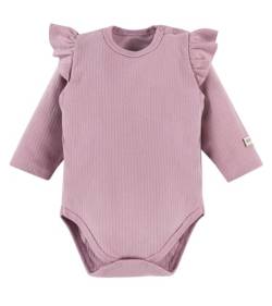 eevi Simply Comfy Body Mӓdchen-Body mit langen Ärmeln und Rüschen für die Kinder im Alter von 9 Monaten bis 3 Jahren 100% Baumwollstoff Heidefarbe 80 von eevi